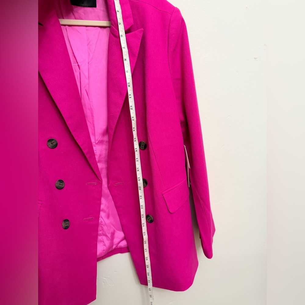 Vibrant Fuchsia Double-Breasted Blazer/ Oversize fit - Picture 9 of 9